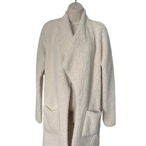 NSF Toni Teddy Faux Fur Long Duster Coat in Ivory Size M - Picture 11 of 14